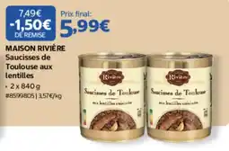 Costco MAISON RIVIÈRE Saucisses de Toulouse offre