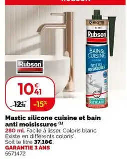 Weldom Rubson Mastic silicone cuisine et bain offre
