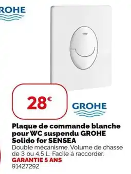 Weldom GROHE Plaque de commande blanche pour WC suspendu offre