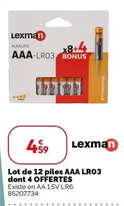 Weldom Lexman piles AAA LR03 offre