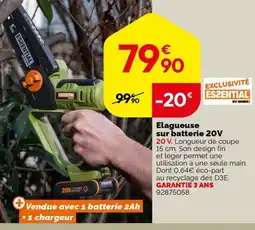 Weldom ESSENTIAL Elagueuse sur batterie 20V offre