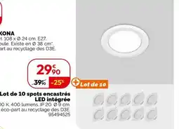 Weldom Lot de 10 spots encastres led integree offre