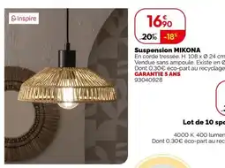 Weldom Mikona suspension offre