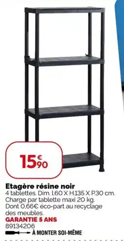 Weldom Etagère résine noir offre