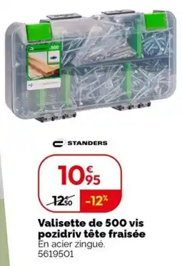Weldom STANDERS Valisette de 500 vis pozidriv tête fraisée offre