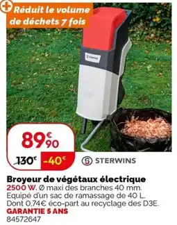 Weldom STERWINS Broyeur de végétaux électrique offre