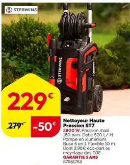 Weldom STERWINS Nettoyeur Haute Pression ST7 offre