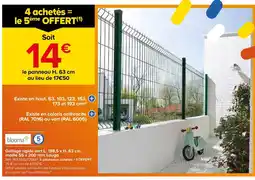 Castorama Blooma grillage rigide vert l. 198,5 x h. 63 cm, maille 55 x 200 mm louga offre