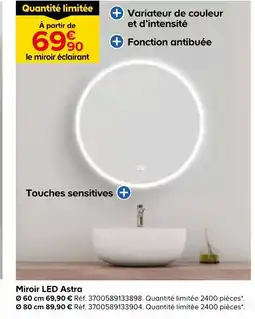 Castorama Miroir led astra offre