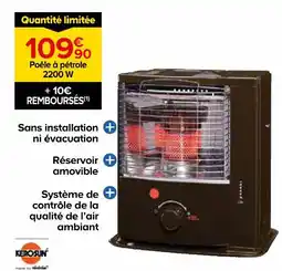 Castorama Kerosun poêle à pétrole 2200 w offre