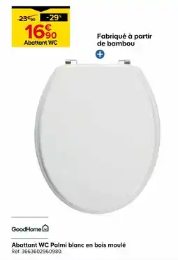 Castorama Goodhome abattant wc palmi blanc en bois moulé offre