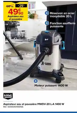 Castorama Mac allister aspirateur eau et poussière mwdv-20 l-a 1400 w offre