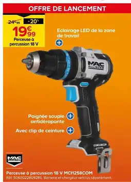 Castorama Mac allister perceuse à percussion 18 v mci1258com offre