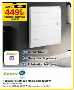 Castorama Sauter radiateur électrique malao auto offre