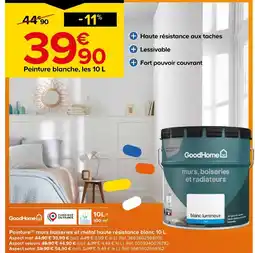 Castorama Goodhome peinture murs boiseries et métal haute résistance blanc 10 l offre