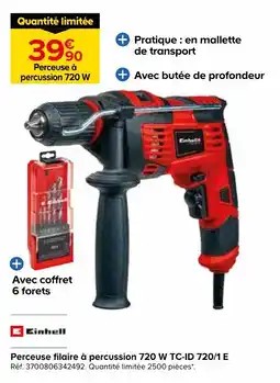 Castorama Einhell perceuse filaire à percussion 720 w tc-id 720/1 e offre