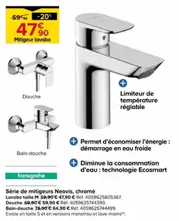 Castorama Hansgrophe série de mitigeurs neovis, chromé offre