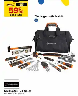 Castorama Magnusson sac à outils + 74 pièces offre