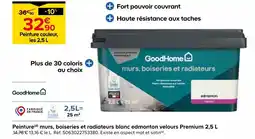 Castorama Goodhome peinture murs, boiseries et radiateurs blanc edmonton velours premium 2,5 l offre