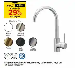 Castorama Cooke & lewis mitigeur haut de cuisine, chromé, katiki haut. 33,5 cm offre