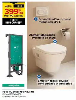Castorama Hasgrohe pack wc suspendu moventa offre