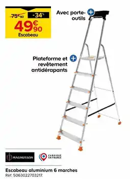 Castorama Magnusson escabeau aluminium 6 marches offre