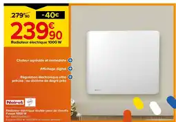 Castorama Noirot radiateur électrique double cœur de chauffe fusion 1000 w offre