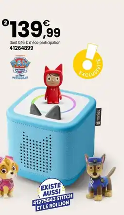 JouéClub Mon premier coffret toniebox 2 la pat’ patrouille offre