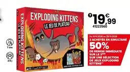 JouéClub Exploding kitten : le jeu de plateau offre