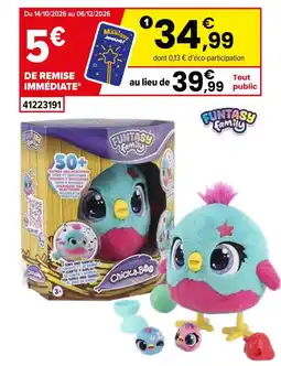 JouéClub Peluche chick-a-boo offre