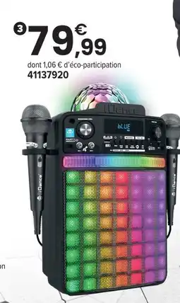JouéClub Party groove - enceinte bluetooth portable karaoké 9 en 1 offre