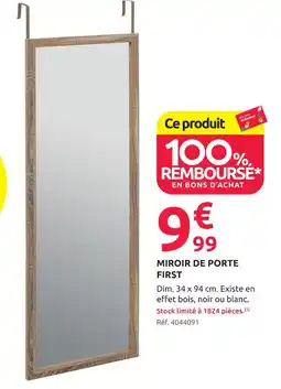 Mr Bricolage First miroir de porte effet bois offre