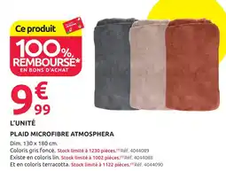 Mr Bricolage Atmosphera plaid microfibre gris foncé offre