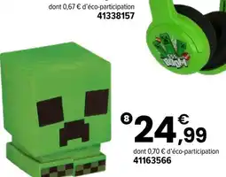 JouéClub Squishy glo minecraft lampe rechargeable creeper offre