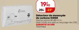 Weldom Kidde détecteur de monoxyde de carbone offre