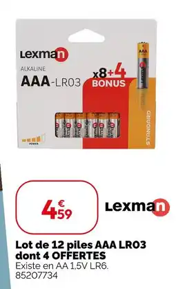 Weldom Lexman lot de 12 piles aaa lr03 dont 4 offertes offre