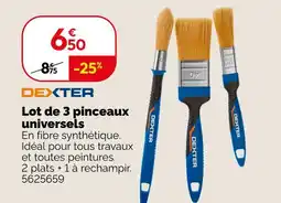 Weldom Dexter lot de 3 pinceaux universels offre