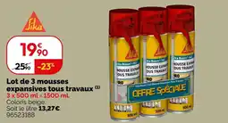 Weldom Sika lot de 3 mousses expansives tous travaux offre