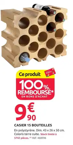 Mr Bricolage Casier 15 bouteilles offre