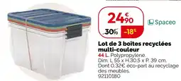 Weldom Spaceo lot de 3 boîtes recyclées multi-couleur offre