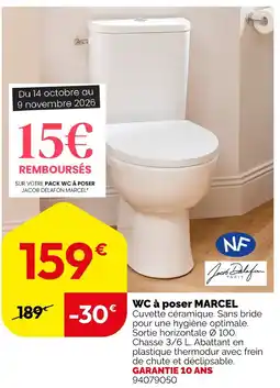 Weldom Jacob delafon wc à poser marcel offre