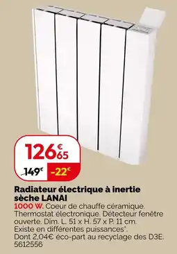 Weldom Lanai radiateur électrique à inertie sèche lanai offre