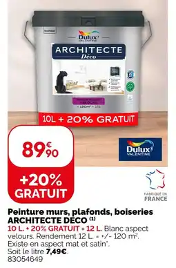 Weldom Dulux valentine peinture murs, plafonds, boiseries architecte deco offre