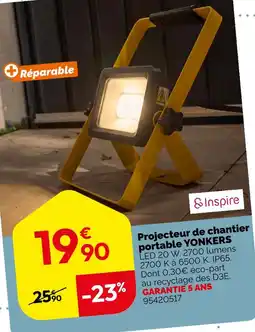 Weldom Inspire projecteur de chantier portable yonkers offre
