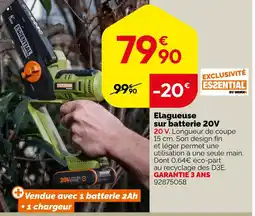 Weldom Elagueuse sur batterie 20 v offre
