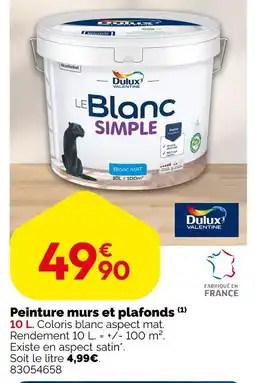 Weldom Dulux valentine peinture murs et plafonds offre