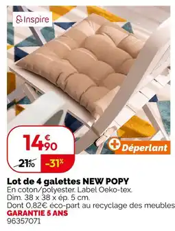 Weldom Inspire lot de 4 galettes new popy offre