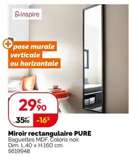 Weldom Inspire miroir rectangulaire pure offre