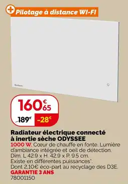 Weldom Bestherm radiateur électrique connecté à inertie sèche odyssee offre