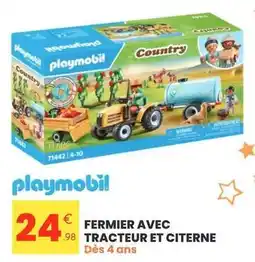 Stokomani Playmobil - fermier avec tracteur et citerne offre